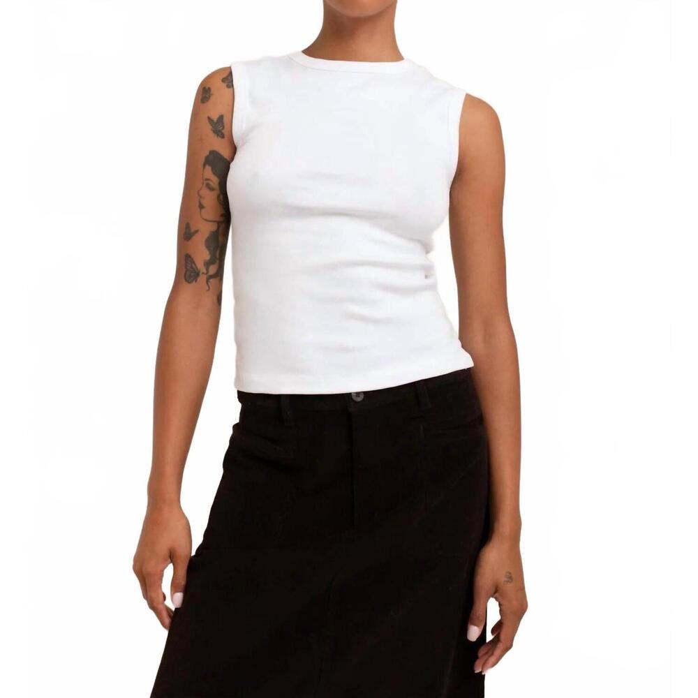 NEW PAPER LABEL lydia sleeveless tank in bright white